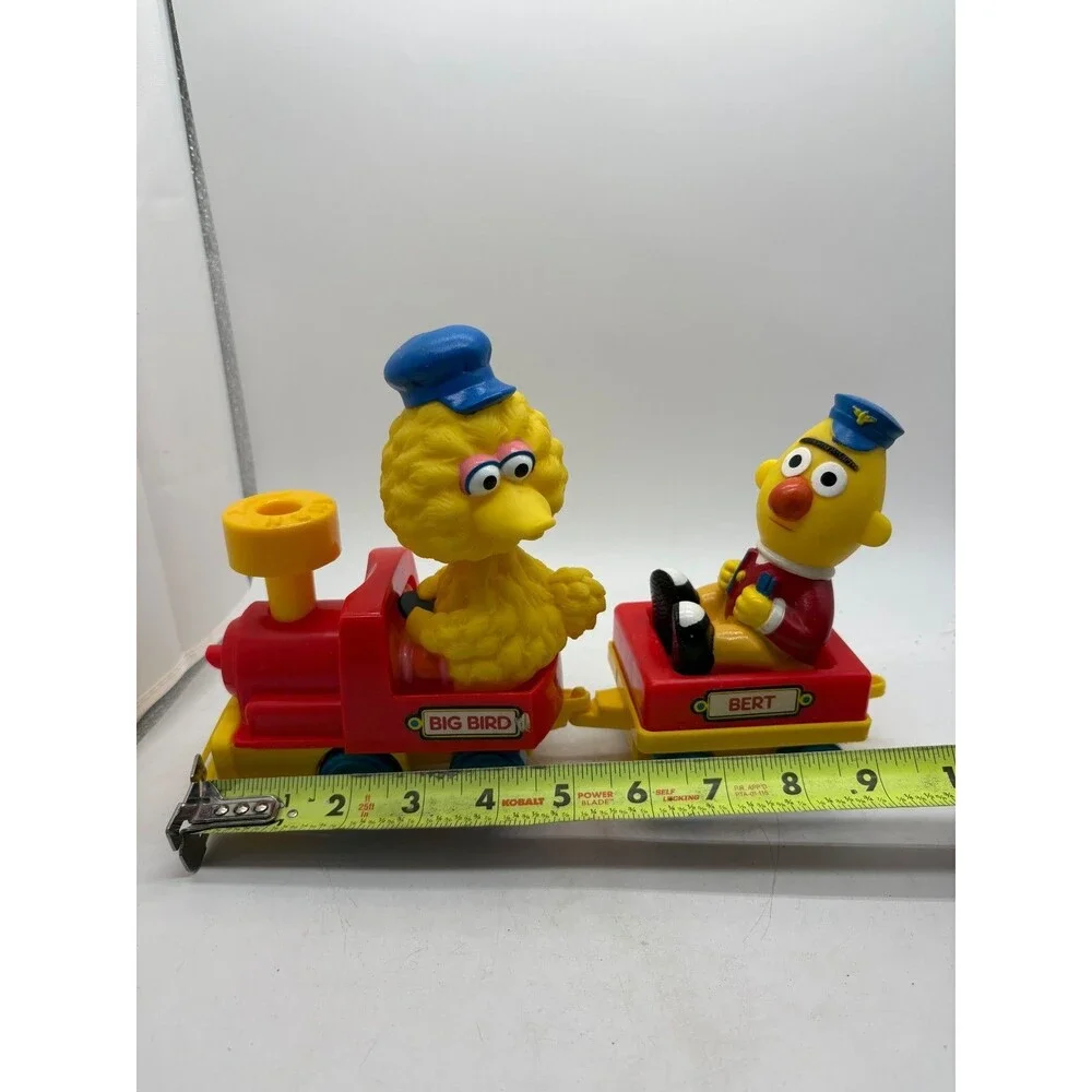 Vintage Tyco Sesame Street Big Bird & Bert Train Engine Toy Red Yellow Blue